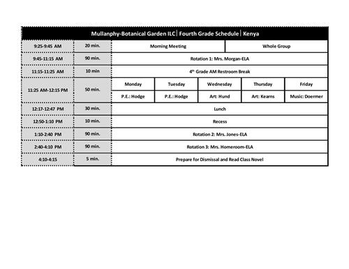 Class Schedule
